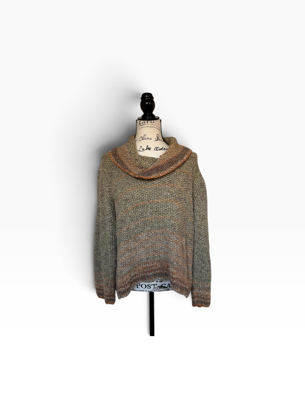 Sigrid Olsen Women’s XL Silk Wool Multicolor Blend Cowl Neck Boho Cozy Sweater